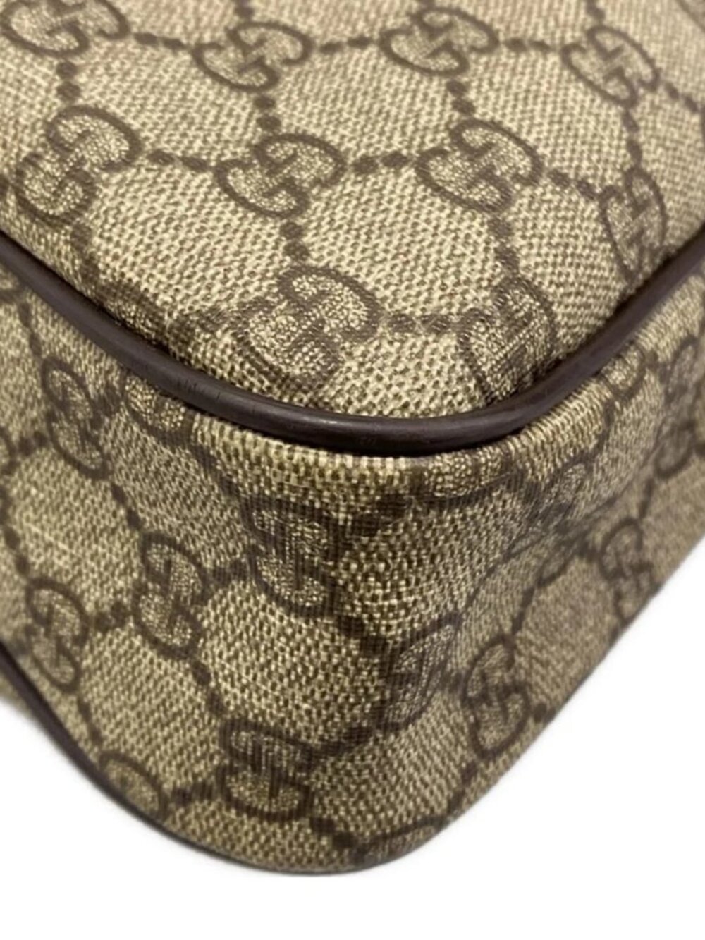 GUCCI GG Plus/GG Supreme 201480 Beige Ebony Dark Brown PVC Leather Business Bag - Picture 6 of 15